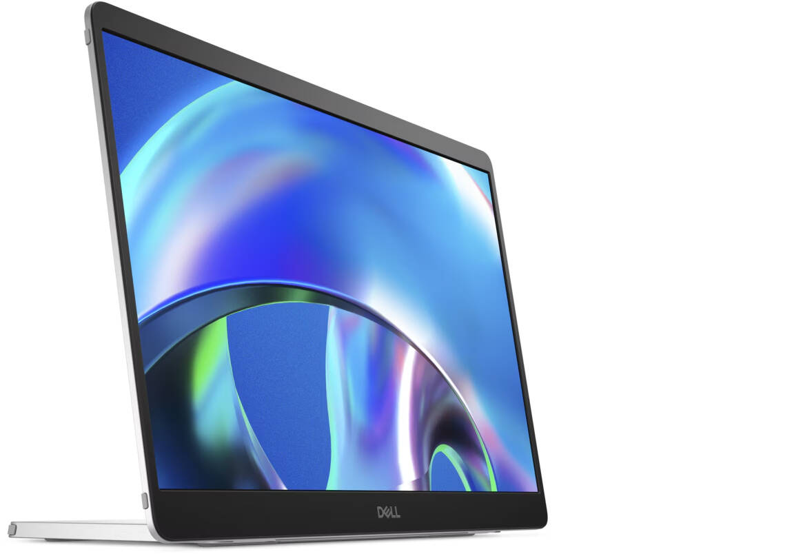 side view of the 14 inch portable monitor standing upright